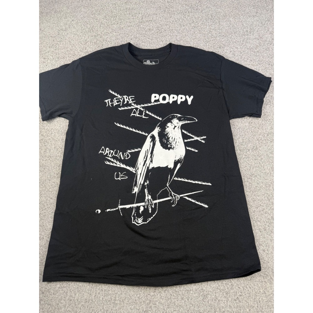 Poppy Sumerian Records Crow Graphic T-Shirt Black Mens Medium